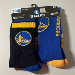 For Bare Feet Warriors Crew Socks - Black, Blue, and Yellow
